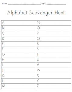 Alphabet Scavenger Hunt 