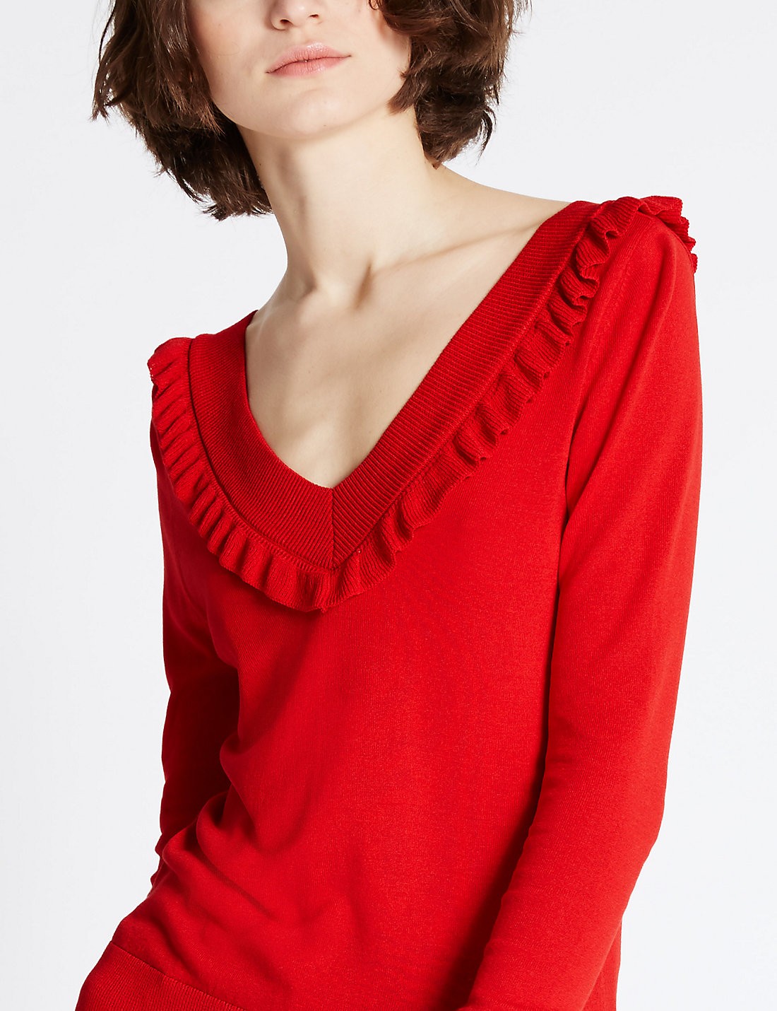 Marks and Spencer Frill Red Jumper