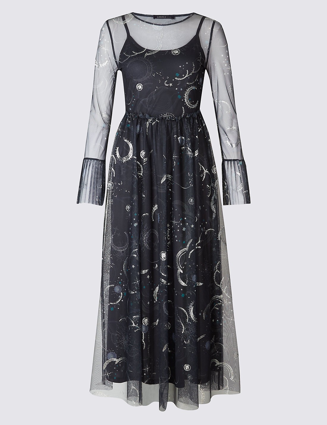 navy flared dress