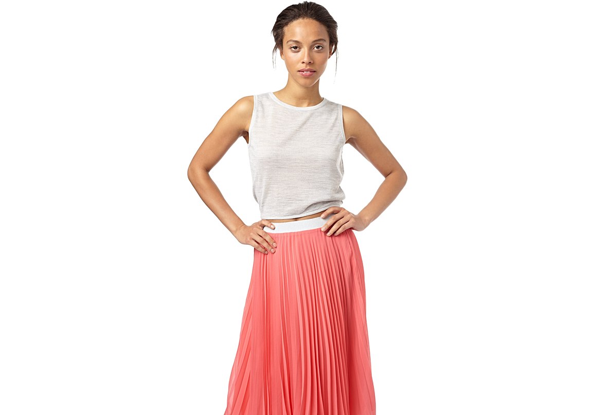 Pleated Coral Skirt